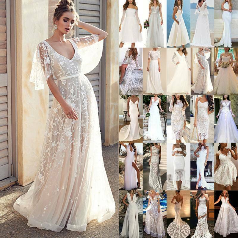 long white lace gown